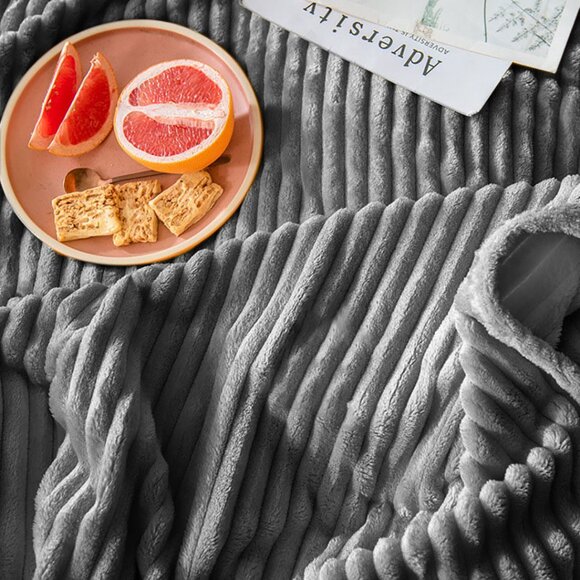 SOGA Grey Throw Blanket – Soft Cozy Warm Blanket for Bed, Sofa & Couch - Picture 11 of 13